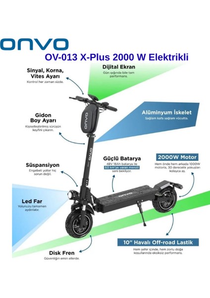 OnvoOV-013 X-Plus 2000 W Elektrikli Scooter