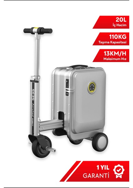 AirwheelSE3S Elektrikli Binilebilir Scooter Valiz - Gri