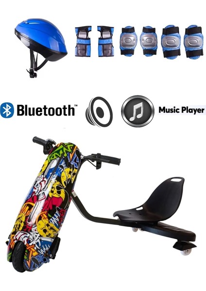 CitymateDrift Car Elektrikli Kaykay Hoverboard Kask Dizlik Hediyeli Bluetoothlu