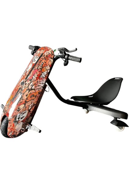 CitymateDrift Car Bluetooth Hoparlörlü Graffiti Desenli Drift Scooter Kask-Dizlik Seti Hediyeli
