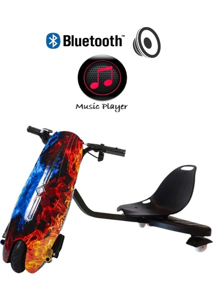 CitymateDrift Car Bluetooth Hoparlörlü Graffiti Desenli Drift Scooter